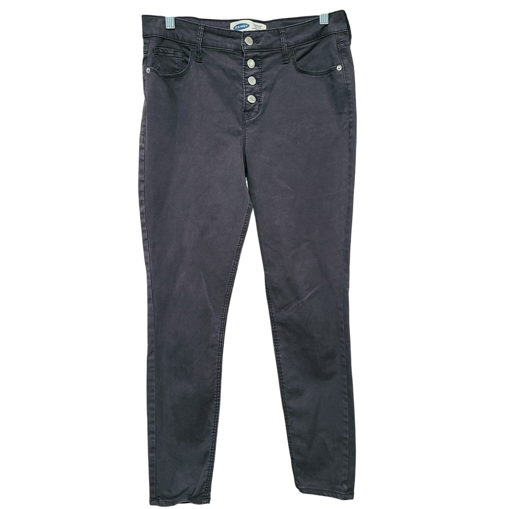 Old Navy Rockstar Super Skinny High Rise Sateen Carbon Black Pants‎ Jeans 10P